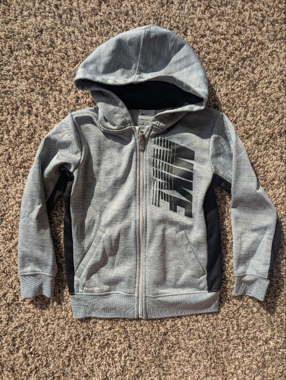 Nike Kid's Gray Full-Zip Hooded Jacket